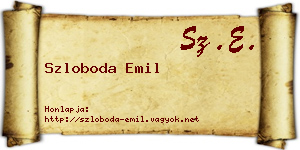 Szloboda Emil névjegykártya